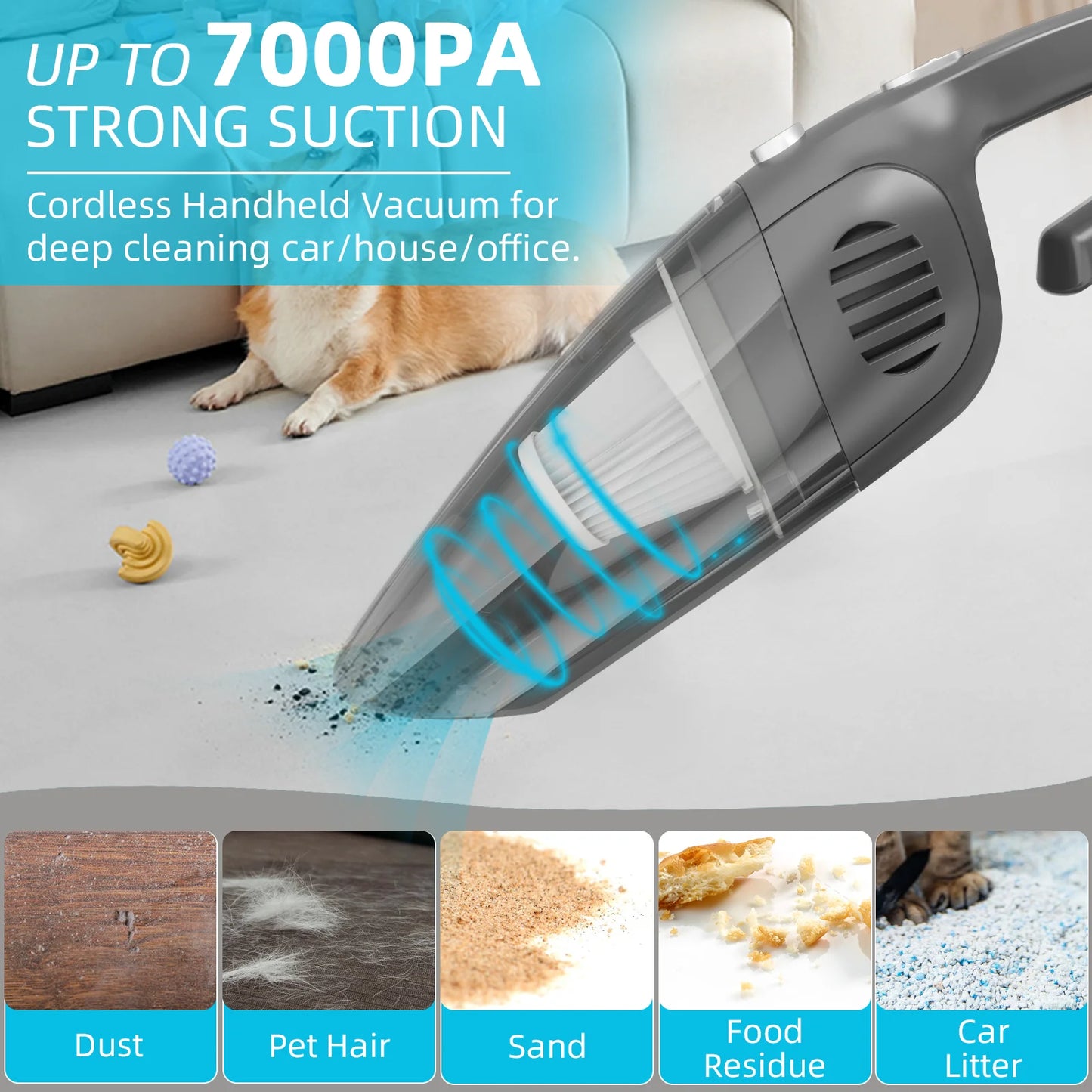 Handheld Vacuum Cordless Portable Car Vacuum Cleaner for Car Cleaning