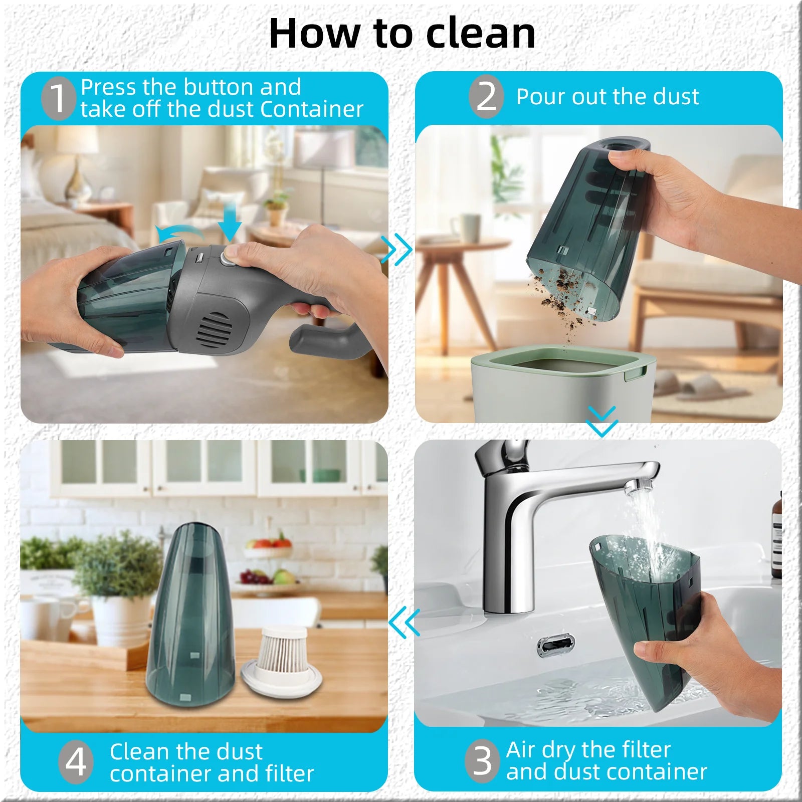 Handheld Vacuum Cordless Portable Car Vacuum Cleaner for Car Cleaning