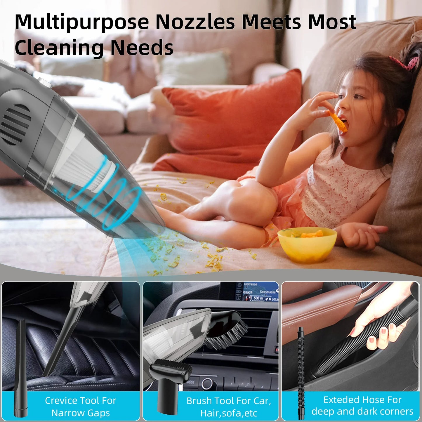 Handheld Vacuum Cordless Portable Car Vacuum Cleaner for Car Cleaning