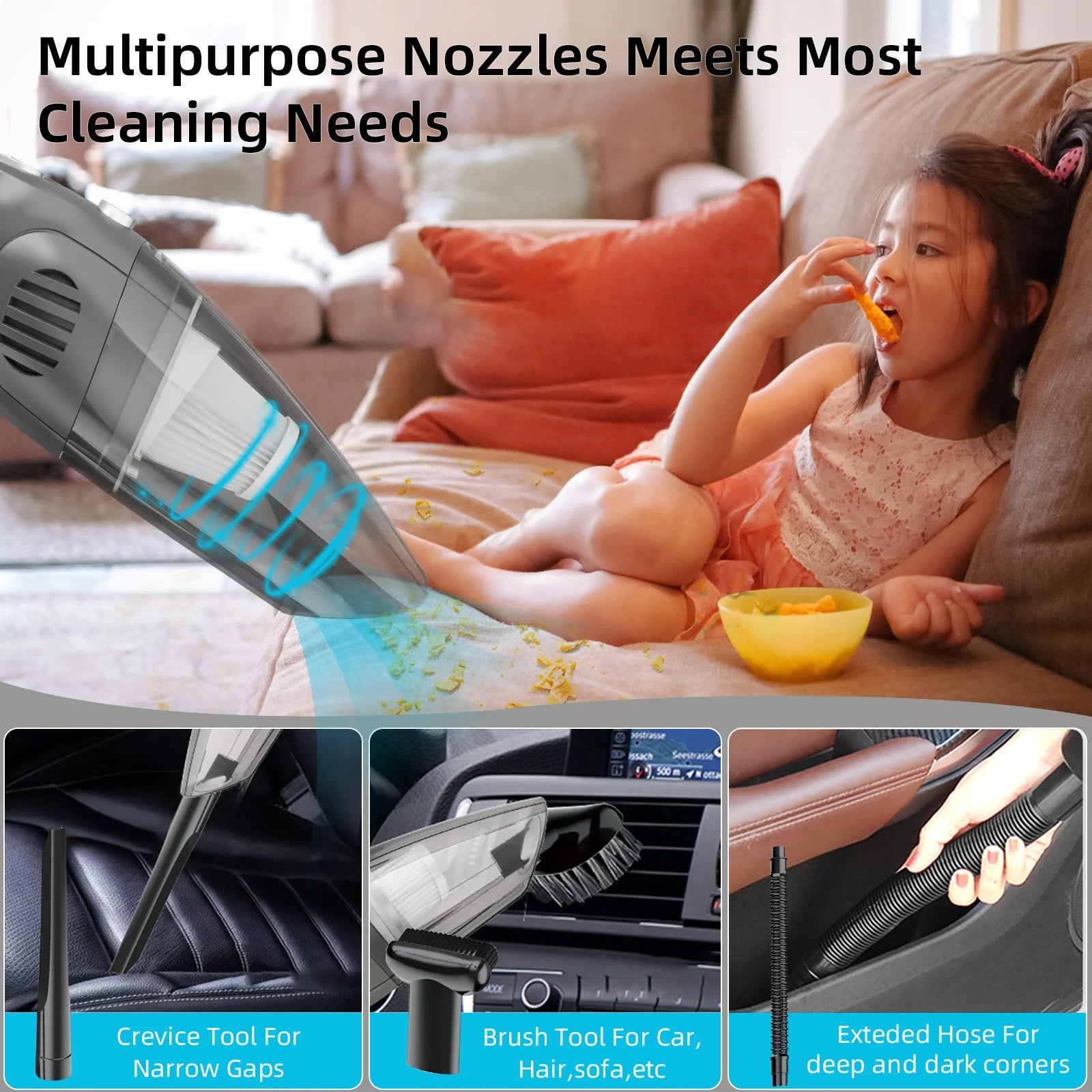 Handheld Vacuum Cordless Portable Car Vacuum Cleaner for Car Cleaning
