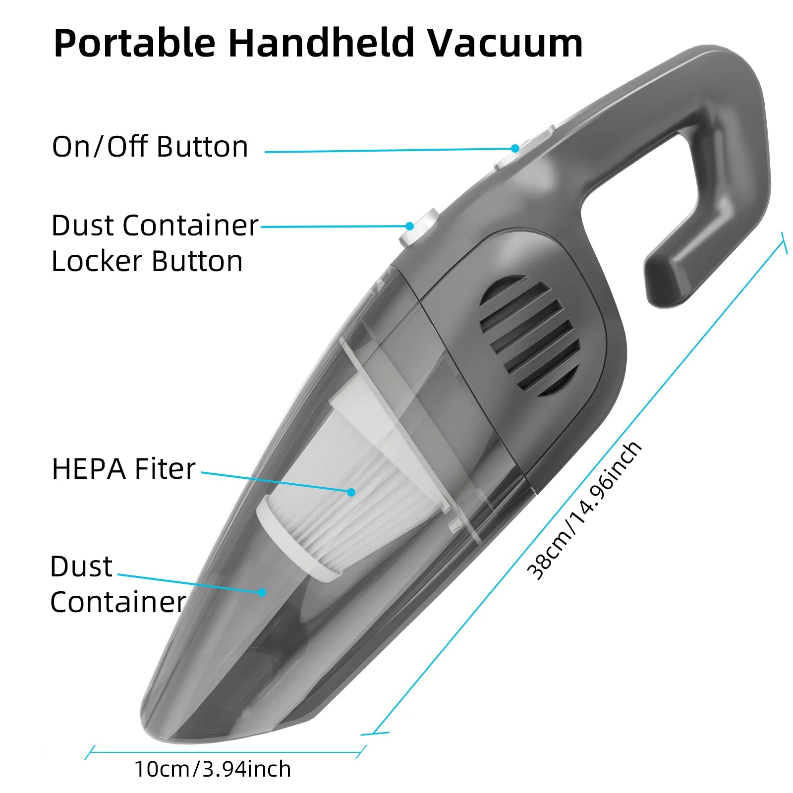 Handheld Vacuum Cordless Portable Car Vacuum Cleaner for Car Cleaning